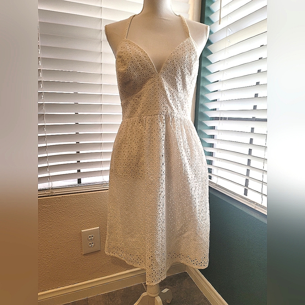 White fit and flare sun dress